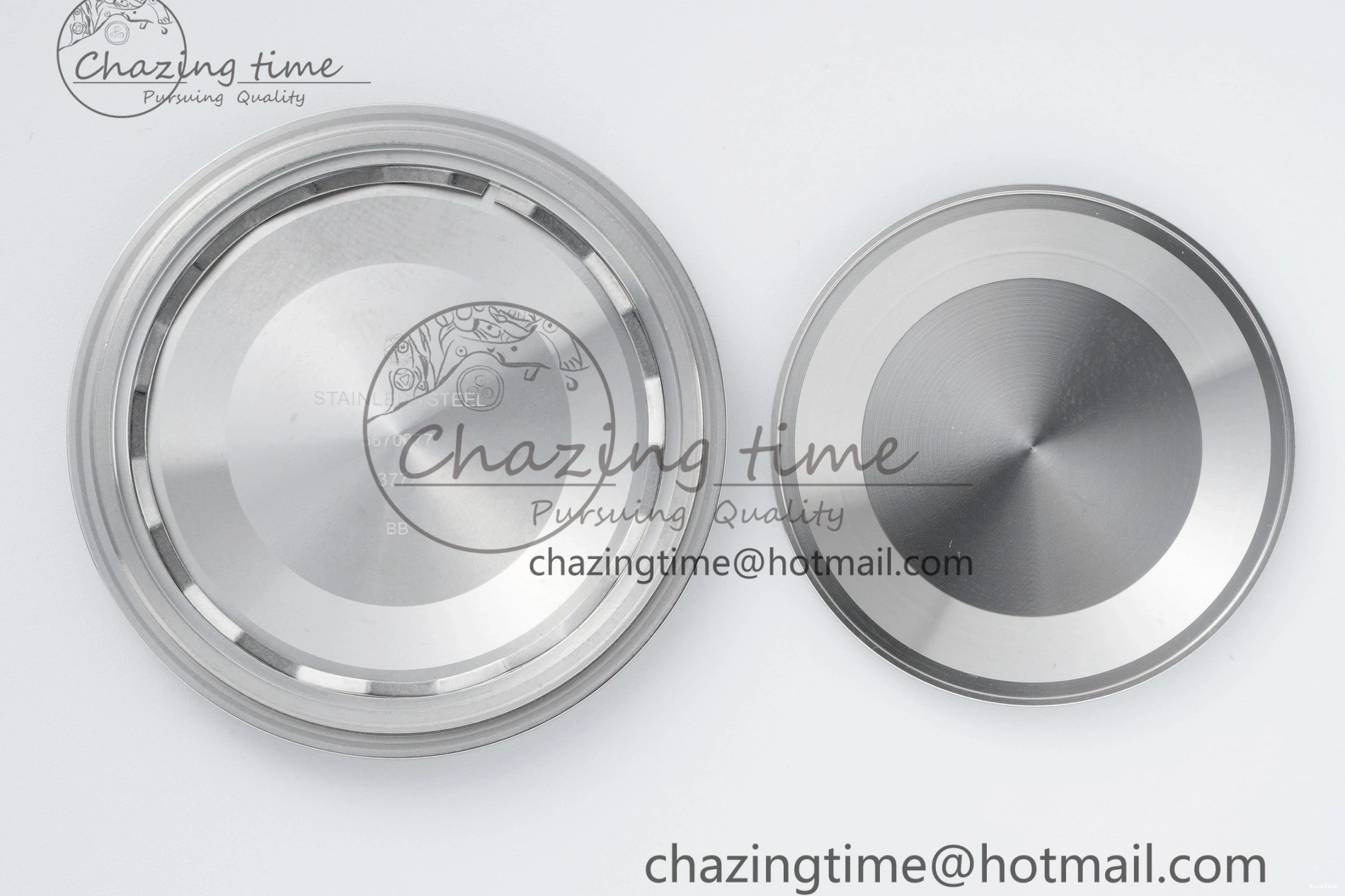 MIROTIME 0118 Pilot Chrono SS AZF 1:1 Best Edition Black Dial Orange Markers on Brown Leather Strap A EasyCare 7065